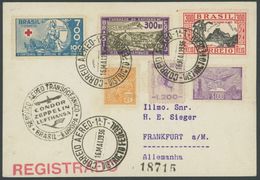 1936, 4. Südamerikafahrt, Brasilianische Post, Rückfahrtkarte, Pracht -> Automatically Generated Translation: 1936, "4.  - Airmail & Zeppelin