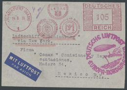 1936, 7. Nordamerikafahrt, Kleiner Brief Mit Interessanter Freistempelentwertung Nach Mexiko, Pracht -> Automatically Ge - Posta Aerea & Zeppelin