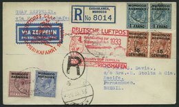 ZULEITUNGSPOST 223B BRIEF, Britische Post In Marokko (Tanger): 1933, 4. Südamerikafahrt, Anschlussflug Ab Berlin, Einsch - Poste Aérienne & Zeppelin