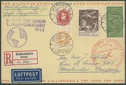 Dänemark: 1932, 1. Südamerikafahrt, Anschlußflug Ab Berlin, Einschreibkarte, Pracht -> Automatically Generated Translati - Posta Aerea & Zeppelin