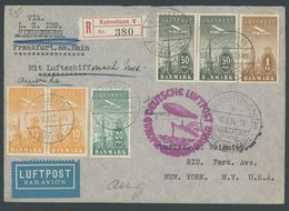 Dänemark: 1936, 7. Nordamerikafahrt, Einschreibbrief, Pracht -> Automatically Generated Translation: Denmark: 1936, "7.  - Luft- Und Zeppelinpost