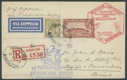 Gibraltar: 1933, 7. Südamerikafahrt, Anschlußflug Ab Berlin, Einschreibbrief, Pracht, Bei Sieger Unbekannt! -> Automatic - Correo Aéreo & Zeppelin