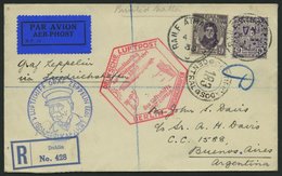 ZULEITUNGSPOST 202B BRIEF, Irland: 1933, 1. Südamerikafahrt, Anschlußflug Ab Berlin, Einschreib-Drucksache, Pracht - Airmail & Zeppelin