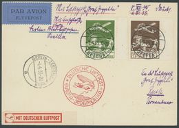 Liechtenstein, 1935, 1. Südamerikafahrt, Flugpostbestätigungsstempel B, Drucksache, Prachtkarte, Sieger Und Michel Unbek - Airmail & Zeppelin