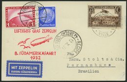 ZULEITUNGSPOST 189 BRIEF, Luxemburg: 1932, 8. Südamerikafahrt, Prachtkarte - Poste Aérienne & Zeppelin