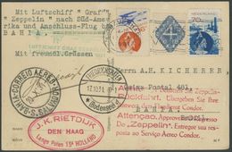 Niederlande: 1931, 3. Südamerikafahrt, Mit Rotem Werbestempel, Prachtkarte -> Automatically Generated Translation: Nethe - Airmail & Zeppelin