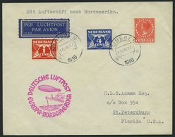 ZULEITUNGSPOST 430 BRIEF, Niederlande: 1936, 7. Nordamerikafahrt, Prachtbrief - Poste Aérienne & Zeppelin