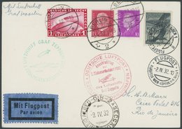 ZULEITUNGSPOST 143 BRIEF, Österreich: 1932, 2. Südamerikafahrt, Anschlussflug Ab Berlin, Prachtkarte, R! - Airmail & Zeppelin