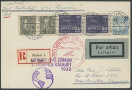 Schweden: 1932, 1, Südamerikafahrt, Einschreibkarte, Pracht -> Automatically Generated Translation: Sweden: 1932, "1, So - Airmail & Zeppelin