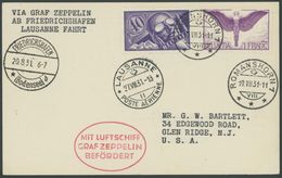 Schweiz: 1931, Fahrt Nach Lausanne, Prachtkarte In Die USA -> Automatically Generated Translation: Switzerland: 1931, "t - Poste Aérienne & Zeppelin