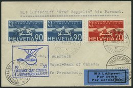 ZULEITUNGSPOST 219Aa BRIEF, Schweiz: 1933, 3. Südamerikafahrt, Prachtbrief - Posta Aerea & Zeppelin