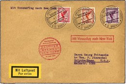 KATAPULTPOST 40b BRIEF, 10.5.1931, Bremen - New York, Seepostaufgabe, Prachtbrief - Luchtpost & Zeppelin