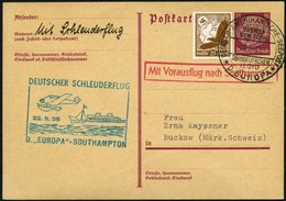 KATAPULTPOST 188c BRIEF, 22.5.1935, &quot,Europa&quot, - Southampton, Deutsche Seepostaufgabe, Auf 5 Pf. Hindenburg - Ga - Airmail & Zeppelin