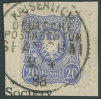 DP CHINA V 42 O, 1888, 20 Pf. Ultramarin, Stempel KDPAG SHANGHAI, Prachtbriefstück, Gepr. Dr. Steuer - Deutsche Post In China