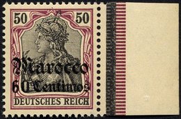 DP IN MAROKKO 28 **, 1905, 60 C. Auf 50 Pf., Ohne Wz., Postfrisch, Pracht, Gepr. Bothe, Mi. 70.- - Maroc (bureaux)