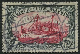 DSWA 23 O, 1901, 5 M. Grünschwarz/bräunlichkarmin, Ohne Wz., Pracht, Mi. 200.- - Deutsch-Südwestafrika