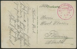 MSP VON 1914 - 1918 ?16 Roter Marinepoststempel, 6.10.1916, Feldpost-Ansichtskarte, Pracht - Marittimi