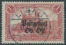 1916, 1 M. Dunkelkarminrot, Gezähnt A, Zentrischer Stempel LIBAU, Pracht, Gepr. Hey, Mi. 200.- -> Automatically Generate - Besetzungen 1914-18