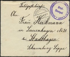 LETTLAND 2135I BRIEF, K.D. FELDPOSTSTATION NR. 223 **, Type I, 2.7.16, Auf Feldpostbrief Nach Schaumburg Lippe, Mit Viol - Letonia