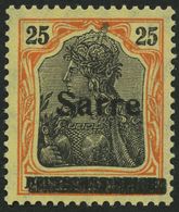 SAARGEBIET 9bI **, 1920, 25 Pf. Gelborange/schwarz Auf Gelbweiß, Pracht, Gepr. Braun, Mi. 90.- - Other & Unclassified
