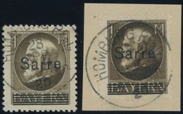 1920, 1 M. Hellbraun Und Dunkelbraun Bayern-Sarre, 2 Prachtwerte, Gepr. Burger, Mi. 85.- -> Automatically Generated Tran - Otros & Sin Clasificación