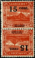 SAARGEBIET 73AKdrIII **, 1921, 12 C. Auf 40 Pf. Schlackenhalde Im Kehrdruckpaar, Type III, Pracht, Gepr. Ney, Mi. 200.- - Other & Unclassified