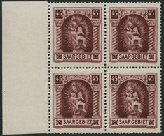 SAARGEBIET 102II **, 1925, 45 C. Madonna Mit Abart Rahmen Unter T Von Saargebiet Nach Oben Gebogen (Feld 45), Im Randvie - Andere & Zonder Classificatie