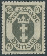 1922, 1.50 M. Dunkelgraugrün, Doppelter Unterdruck, Postfrisch, Pracht, Kurzbefund Soecknick, Mi. 350.- -> Automatically - Autres & Non Classés