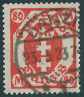 FREIE STADT DANZIG 140 O, 1923, 80 M. Rot, Wz. 3, Pracht, Gepr. Gruber Und Infla, Mi. 70.- - Sonstige & Ohne Zuordnung