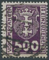 1923, 500 Pf. Dunkelpurpur, Wz. 3Y, Zeitgerechte Entwertung DANZIG 5b, Pracht, Gepr. Dr. Oechsner Und Infla, Mi. 400.- - - Andere & Zonder Classificatie