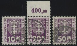 1923, 10 - 50 M. Kleines Wappen, Wz. 3Y, Zeitgerechte Entwertung, Mi.Nr. 22 Mit Oberrand, Pracht, Gepr. Infla -> Automat - Sonstige & Ohne Zuordnung