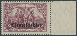 1920, 2.50 M. Bräunlichlila Vom Rechten Rand, Postfrisch, Pracht, Kurzbefund Huylmans, Mi. 270.- -> Automatically Genera - Memel (Klaipeda) 1923
