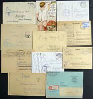 1940/44, SANITÄTSWESEN, LAZARETTE: 11 Verschiedene Deutsche Feldpostbelege, Dabei Einschreiben, Luftpost Mit Interessant - Bezetting 1938-45