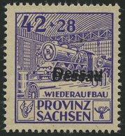 DESSAU IIIADD **, 1946, 42 Pf. Wiederaufbau, Gezähnt, Mit Doppeltem Aufdruck, Pracht, Gepr. Zierer - Privatpost