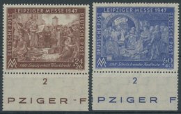 1947, Leipziger Messe, Gezähnt K 13 1/4:13, Wz. 7Z, Unterrandstücke, Postfrisch, Pracht, Gepr. Schlegel, Mi. 240.- -> Au - Altri & Non Classificati