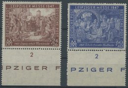 1947, Leipziger Messe, Gezähnt L 13 1/4, Wz. 7Z, Unterrandstücke, Postfrisch, Pracht, Gepr. Schlegel, Mi. 400.- -> Autom - Altri & Non Classificati