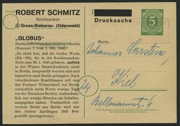 ALL. BES. GANZSACHEN P 950 BRIEF, 20.4.47, 5 Pf. Grün Mit 1 Pf. Aufgewertet (Frankfurt) Als Drucksache, Pracht - Sonstige & Ohne Zuordnung