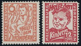 1945, 6 Pf. Hellrötlichorange Und 12 Pf. Dunkelrosa Kinderhilfe, Postfrisch, Pracht, Gepr. Kramp, Mi. 240.- -> Automatic - Autres & Non Classés