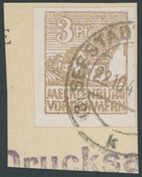 1946, 3 Pf. Mattorangebraun, Prachtbriefstück, Gepr. Kramp, Mi. 550.- -> Automatically Generated Translation: 1946, 3 Pf - Sonstige & Ohne Zuordnung