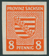 PROVINZ SACHSEN 70Y *, 1945, 8 Pf. Gelblichrot, Wz. 1Y, Falzreste, Pracht, Fotoatteste Zierer Und Dr. Jasch, Mi. 2500.- - Andere & Zonder Classificatie