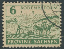 1946, 6 Pf. Grün, Fallende Papierstreifung, Vierseitig Gezähnt, Stempel ELSTER (Elbe) A 20.1.46, Pracht, Kurzbefund Strö - Andere & Zonder Classificatie