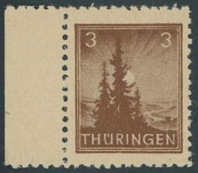 THÜRINGEN 92AXbt **, 1946, 3 Pf. Siena, Vollgummierung, Gelblichgraues Papier, Pracht, Gepr. Zierer, Mi. 140.- - Autres & Non Classés