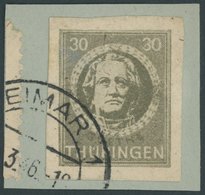 1945, 30 Pf. Dunkelolivgrau, Vollgummierung, Papier W, Prachtbriefstück, R!, Fotoattest Ströh, Mi. 650.- -> Automaticall - Other & Unclassified