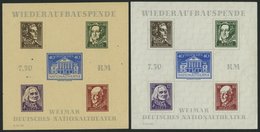 THÜRINGEN Bl. 3A/B(*), **, 1946, Blockpaar Nationaltheater, übliche Gummibüge, Pracht, Mi. 90.- - Sonstige & Ohne Zuordnung