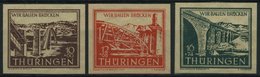 THÜRINGEN 112-14yy **, 1946, 10 - 16 Pf. Wiederaufbau, Dünnes Papier, 3 Prachtwerte, Mi. 180.- - Sonstige & Ohne Zuordnung