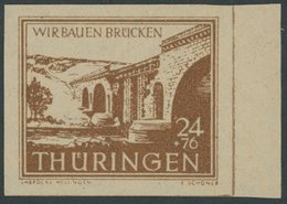 1946, 24 Pf. Mittelrötlichbraun Wiederaufbau, Dünnes Papier, Vom Rechten Rand, Postfrisch, Gepr. Ströh, Mi. 550.- -> Aut - Other & Unclassified