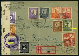 WEST-SACHSEN 158II BRIEF, 1946, 5 Pf. Schwärzlicholivgrün Mit Abart Bruch Im Rechten Gebäude Mit Zusatzfrankatur Auf Por - Autres & Non Classés