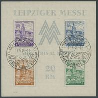 1946, Block Leipziger Messe, Wz. 1Y, Sonderstempel, Feinst, Gepr. Dr. Jasch, Mi. 350.- -> Automatically Generated Transl - Autres & Non Classés