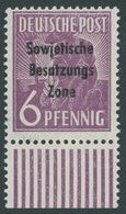 1948, 6 Pf. Dunkelrotviolett, Walzendruck, Unterrandstück, Postfrisch, Pracht, Gepr. Paul, Mi. 240.- -> Automatically Ge - Sonstige & Ohne Zuordnung