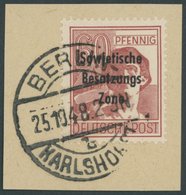 ALLGEMEINE-AUSGABEN 195a BrfStk, 1948, 60 Pf. Karmin, Prachtbriefstück, Kurzbefund Dr. Ruscher, Mi. (180.-) - Sonstige & Ohne Zuordnung